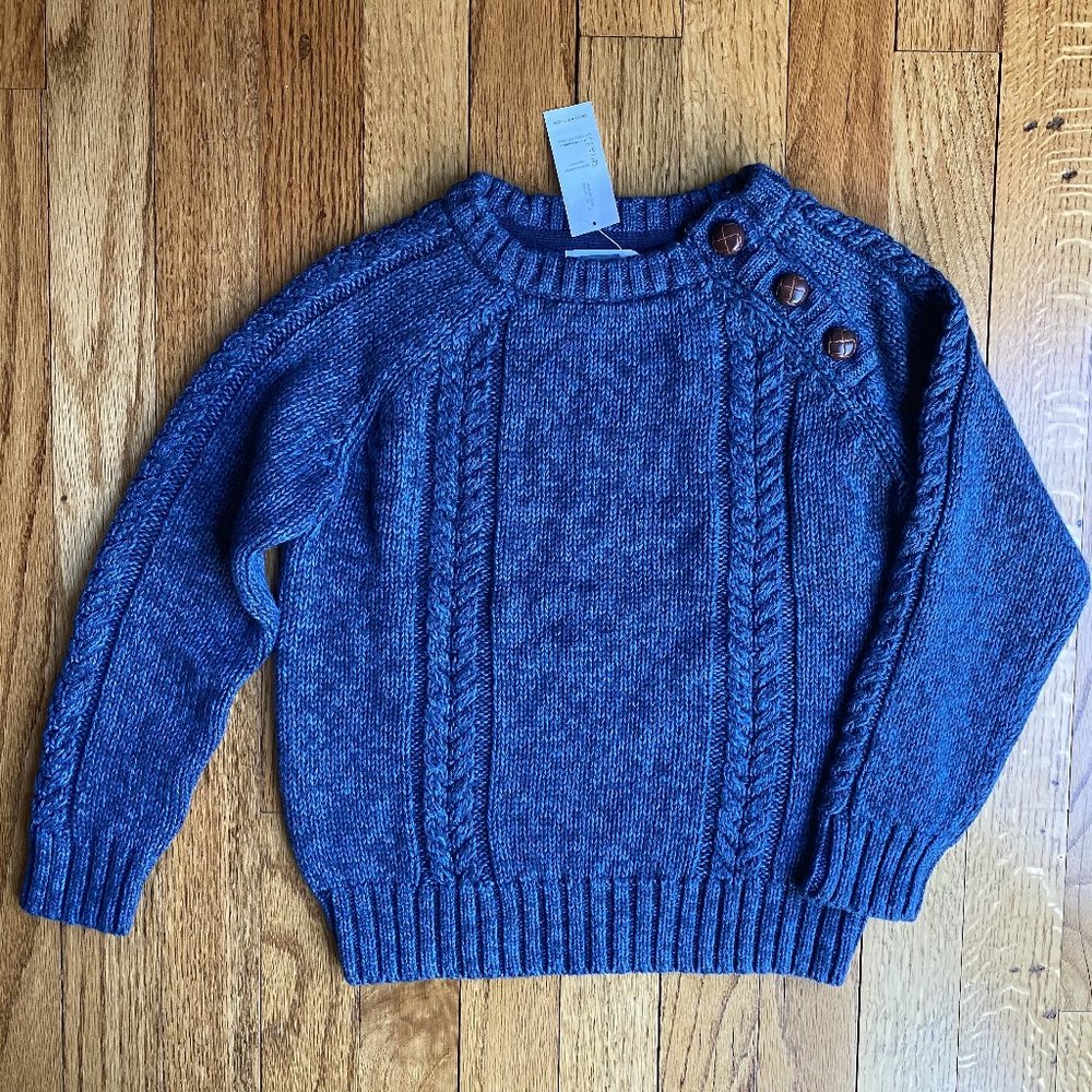 Boys Blue Fisherman Sweater